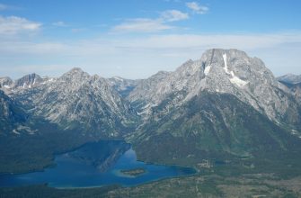Leigh Lake below Mount Moran, Grand Teton, Wyoming