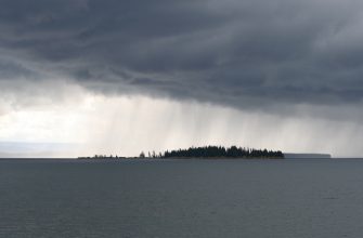 Yellowstone Lake with Stevenson Island, Wyoming